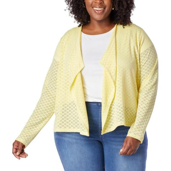 Budget 🎉 G By Giuliana Knit Eyelet Cardigan Lemon Cream 😍 10 Budget 🎉 G By Giuliana Knit Eyelet Cardigan Lemon Cream 😍 - Image 8