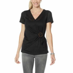 Cheapest 😉 G By Giuliana Buckled Wrap Top Rum 🎁