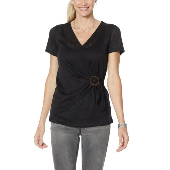 Cheapest 😉 G By Giuliana Buckled Wrap Top Rum 🎁 6 Cheapest 😉 G By Giuliana Buckled Wrap Top Rum 🎁 - Image 4