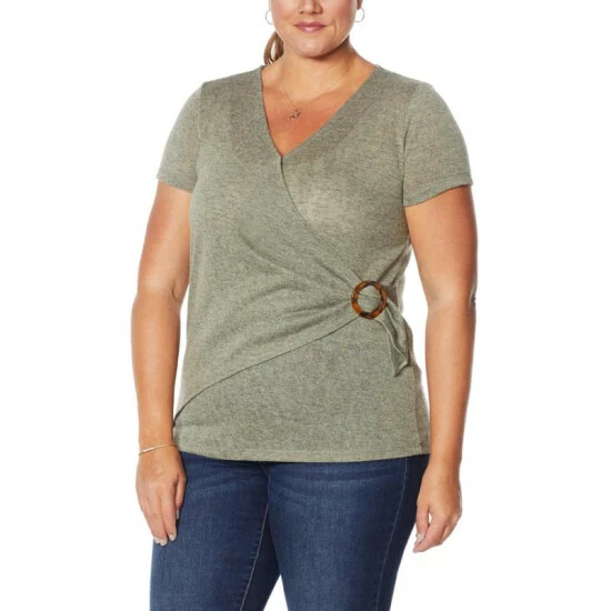 Cheapest 😉 G By Giuliana Buckled Wrap Top Rum 🎁 7 Cheapest 😉 G By Giuliana Buckled Wrap Top Rum 🎁 - Image 5