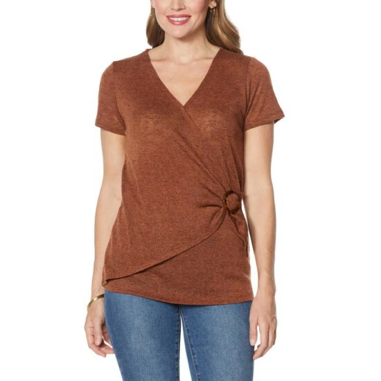 Cheapest 😉 G By Giuliana Buckled Wrap Top Rum 🎁 8 Cheapest 😉 G By Giuliana Buckled Wrap Top Rum 🎁 - Image 6