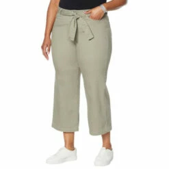 Best Pirce ✨ G By Giuliana Wide-Leg Cropped Jean With Belt Dusty Olive ⭐ -G by GIULIANA Sales Store unnamed file 2632