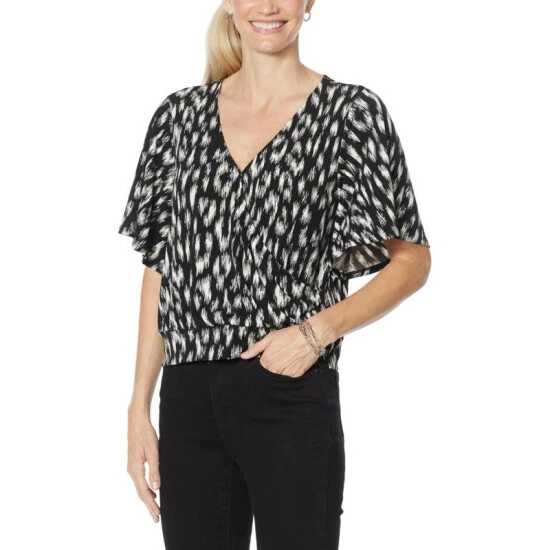 Cheap ⭐ G By Giuliana Flutter Sleeve Surplice Top Terra Cotta Leopard 🤩 7 Cheap ⭐ G By Giuliana Flutter Sleeve Surplice Top Terra Cotta Leopard 🤩 - Image 5