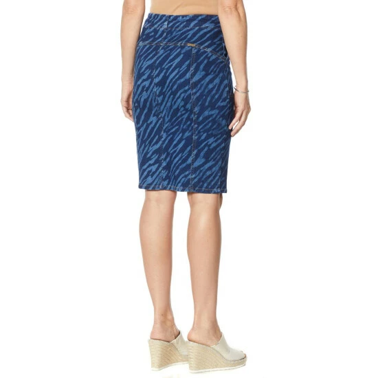 Budget 💯 G By Giuliana Zip-Front Printed Denim 👗 Skirt Medium Wash Tiger ✔️ 4 Budget 💯 G By Giuliana Zip-Front Printed Denim 👗 Skirt Medium Wash Tiger ✔️ - Image 2