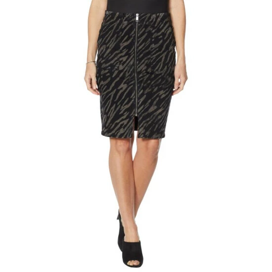 Budget 💯 G By Giuliana Zip-Front Printed Denim 👗 Skirt Medium Wash Tiger ✔️ 5 Budget 💯 G By Giuliana Zip-Front Printed Denim 👗 Skirt Medium Wash Tiger ✔️ - Image 3