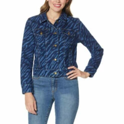 Top 10 🔔 G By Giuliana Printed Denim Jacket Medium Wash Tiger ⭐ -G by GIULIANA Sales Store unnamed file 2650