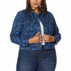 Top 10 🔔 G By Giuliana Printed Denim Jacket Medium Wash Tiger ⭐ -G by GIULIANA Sales Store unnamed file 2651