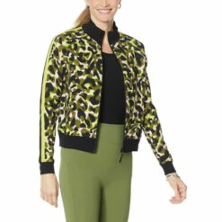 Flash Sale 😍 G By Giuliana Black Label Track Jacket Olive Animal ✨