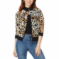 Flash Sale 😍 G By Giuliana Black Label Track Jacket Olive Animal ✨ -G by GIULIANA Sales Store unnamed file 2683