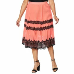 Top 10 👏 G By Giuliana Black Label Pleated Lace 👗 Skirt Nude 🎉 -G by GIULIANA Sales Store unnamed file 2700