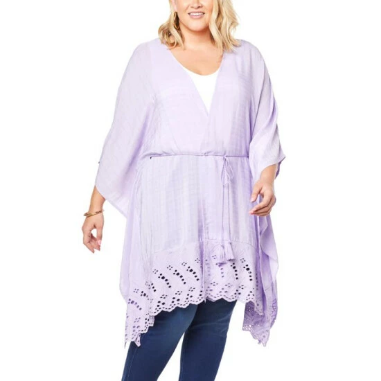 Coupon ✨ G By Giuliana Eyelet Trim Woven Silky Topper Navy 🌟 6 Coupon ✨ G By Giuliana Eyelet Trim Woven Silky Topper Navy 🌟 - Image 4