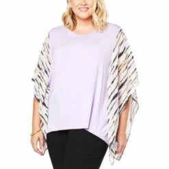 Brand new ✨ G By Giuliana EcoLuxe And Chiffon Mixed Media Top Cool Lavender 🤩 -G by GIULIANA Sales Store unnamed file 2740