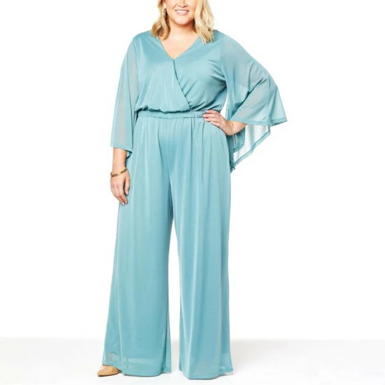 Best deal 👍 G By Giuliana Black Label Mesh Knit Drama Sleeve Jumpsuit ⭐ 6 Best deal 👍 G By Giuliana Black Label Mesh Knit Drama Sleeve Jumpsuit ⭐ - Image 4