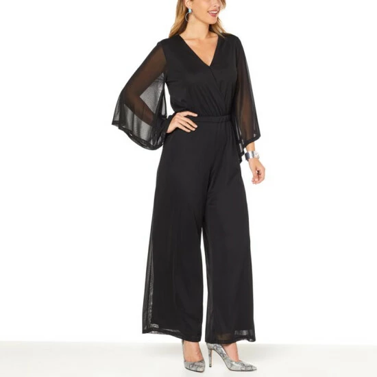 Best deal 👍 G By Giuliana Black Label Mesh Knit Drama Sleeve Jumpsuit ⭐ 7 Best deal 👍 G By Giuliana Black Label Mesh Knit Drama Sleeve Jumpsuit ⭐ - Image 5