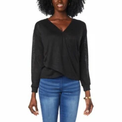 Best Sale ❤️ G By Giuliana Hacci Slub Knit Cross-Front Pullover Ivory 💯 -G by GIULIANA Sales Store unnamed file 2796