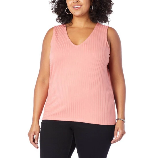 Outlet 😉 G By Giuliana Ribbed Knit V-Neck Tank Pink Blossom 🥰 4 Outlet 😉 G By Giuliana Ribbed Knit V-Neck Tank Pink Blossom 🥰 - Image 2
