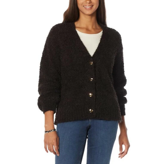 Best reviews of 🎁 G By Giuliana Smushy Yarn Button-Front Cardigan Black ✨ 6 Best reviews of 🎁 G By Giuliana Smushy Yarn Button-Front Cardigan Black ✨ - Image 4