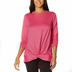 Buy 🔔 G By Giuliana Twist-Front Jersey Knit Top Festive Pink 😍 -G by GIULIANA Sales Store unnamed file 2861