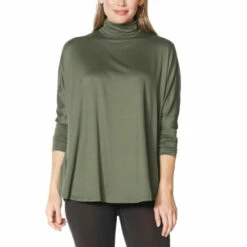 Hot Sale 🥰 G By Giuliana LounGy Brushed Knit Turtleneck Tunic Mauve Wine ❤️