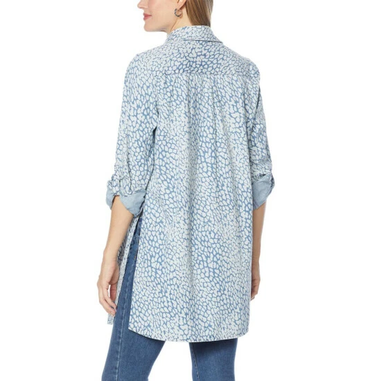 Budget ๐ G By Giuliana Buttoned Tie-Front Denim ๐ Shirt Animal Wash ๐งจ 4 Budget ๐ G By Giuliana Buttoned Tie-Front Denim ๐ Shirt Animal Wash ๐งจ - Image 2