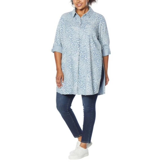 Budget ๐ G By Giuliana Buttoned Tie-Front Denim ๐ Shirt Animal Wash ๐งจ 9 Budget ๐ G By Giuliana Buttoned Tie-Front Denim ๐ Shirt Animal Wash ๐งจ - Image 7