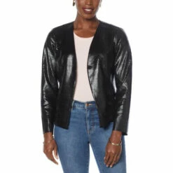 Hot Sale 💯 G By Giuliana Croco-Textured Ultrasuede Jacket Dusty Rose ⌛ -G by GIULIANA Sales Store unnamed file 2936