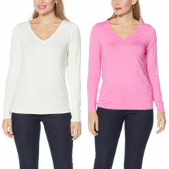 Brand new 😉 G By Giuliana 2-pack EcoLuxe Jersey Knit Long-Sleeve Tees Heather Gray/seafoam 💯