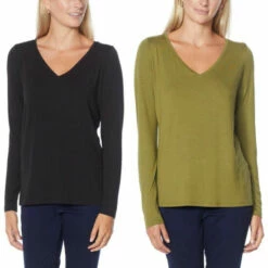 Brand new 😉 G By Giuliana 2-pack EcoLuxe Jersey Knit Long-Sleeve Tees Heather Gray/seafoam 💯 -G by GIULIANA Sales Store unnamed file 2956