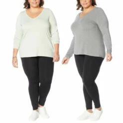 Brand new 😉 G By Giuliana 2-pack EcoLuxe Jersey Knit Long-Sleeve Tees Heather Gray/seafoam 💯 -G by GIULIANA Sales Store unnamed file 2958