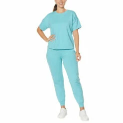 Cheap 🤩 G By Giuliana LounGy Short Sleeve Jogger Lounge Set Blue Clay 🔔 -G by GIULIANA Sales Store unnamed file 2962