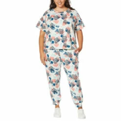 Cheap 🤩 G By Giuliana LounGy Short Sleeve Jogger Lounge Set Blue Clay 🔔 -G by GIULIANA Sales Store unnamed file 2963