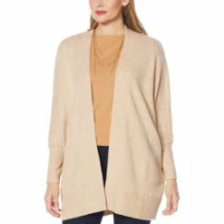 Deals ⌛ G By Giuliana Marled Sweater Knit Cocoon Cardigan Soft Maple ✔️