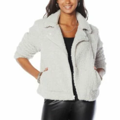 New ❤️ G By Giuliana Black Label Sherpa Moto Jacket Gray Violet 🎉 11 New ❤️ G By Giuliana Black Label Sherpa Moto Jacket Gray Violet 🎉 -G by GIULIANA Sales Store unnamed file 3003