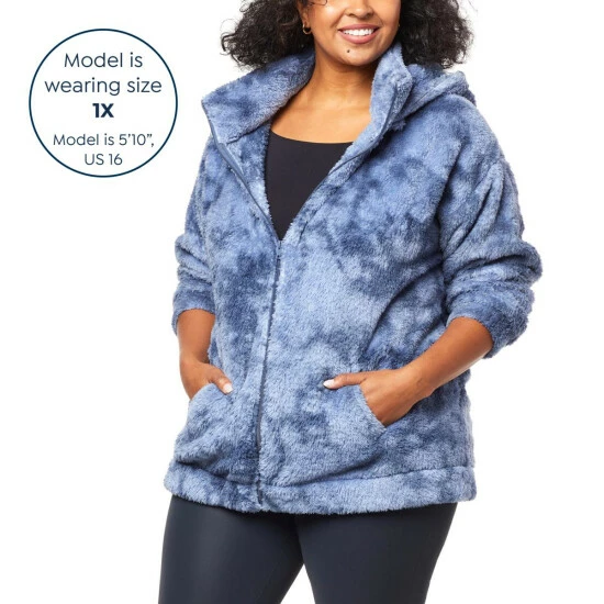 Top 10 ✔️ "As Is" G By Giuliana The Cloud Zip Front Hooded Jacket Indigo Tie Dye 👏 12 Top 10 ✔️ "As Is" G By Giuliana The Cloud Zip Front Hooded Jacket Indigo Tie Dye 👏 - Image 10
