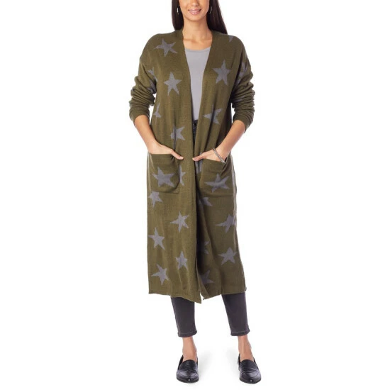 Outlet 🛒 "As Is" G By Giuliana Jacquard Sweater Knit Duster Cardigan Olive Star 💯 3 Outlet 🛒 "As Is" G By Giuliana Jacquard Sweater Knit Duster Cardigan Olive Star 💯