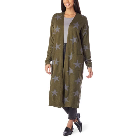 Outlet 🛒 "As Is" G By Giuliana Jacquard Sweater Knit Duster Cardigan Olive Star 💯 4 Outlet 🛒 "As Is" G By Giuliana Jacquard Sweater Knit Duster Cardigan Olive Star 💯 - Image 2