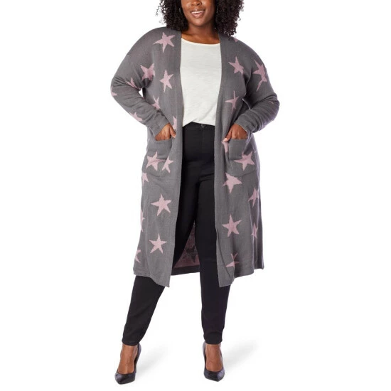 Outlet 🛒 "As Is" G By Giuliana Jacquard Sweater Knit Duster Cardigan Olive Star 💯 6 Outlet 🛒 "As Is" G By Giuliana Jacquard Sweater Knit Duster Cardigan Olive Star 💯 - Image 4