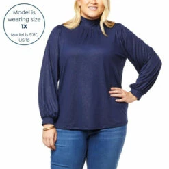 Wholesale ✨ "As Is" G By Giuliana Dream Knit Foil Print Mock-Neck Top Black 😀 -G by GIULIANA Sales Store unnamed file 3085