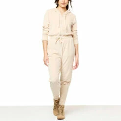 Best Sale โ๏ธ "As Is" G By Giuliana LounGy Velour Hooded Jogger Jumpsuit Black ๐คฉ