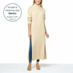 Discount 😀 "As Is" G By Giuliana Black Label Front Slit Turtleneck Maxi Sweater 😍 -G by GIULIANA Sales Store unnamed file 3122