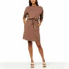 Flash Sale 😉 "As Is" Digital G By Giuliana Brushed Hacci Knit Draped Boat-Neck 👗 Dress Mocha 🔔 -G by GIULIANA Sales Store unnamed file 3130