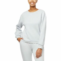 Cheapest 🌟 "As Is" G By Giuliana Black Label Quilted French Terry Sweatshirt Gray Violet 🥰