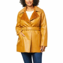 Cheapest 🥰 "As Is" G By Giuliana Black Label Faux Leather Jacket With Faux Fur Lining 🔔