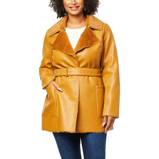 Cheapest 🥰 "As Is" G By Giuliana Black Label Faux Leather Jacket With Faux Fur Lining 🔔 3 Cheapest 🥰 "As Is" G By Giuliana Black Label Faux Leather Jacket With Faux Fur Lining 🔔