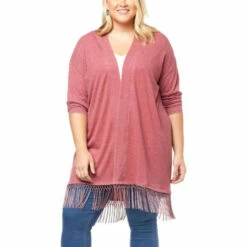 Outlet 😉 "As Is" G By Giuliana Burnout Rib Knit Cardigan With Fringe Charcoal 👍 17 Outlet 😉 "As Is" G By Giuliana Burnout Rib Knit Cardigan With Fringe Charcoal 👍 -G by GIULIANA Sales Store unnamed file 3184