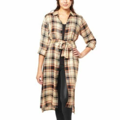 Discount 😀 "As Is" G By Giuliana Button-Front Duster 👗 Dress 👕 Shirt Cappuccino 👍 -G by GIULIANA Sales Store unnamed file 3192