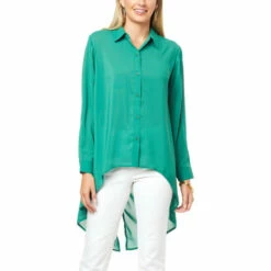 Best deal ✔️ "As Is" G By Giuliana Black Label Woven Cross-Back Drama 👕 Shirt Dusty Emerald 😍