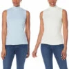Wholesale 🎉 "As Is" G By Giuliana 2-pack EcoLuxe Jersey Knit Mock-Neck Tanks ⌛