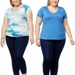 Buy 🛒 G By Giuliana 2-pack EcoLuxe Perfect V-Neck Tees Black/gray Camo 👍 -G by GIULIANA Sales Store unnamed file 329