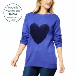 New 🧨 G By Giuliana Embroidered Heart Sweater Knit Pullover 😀 -G by GIULIANA Sales Store unnamed file 3332